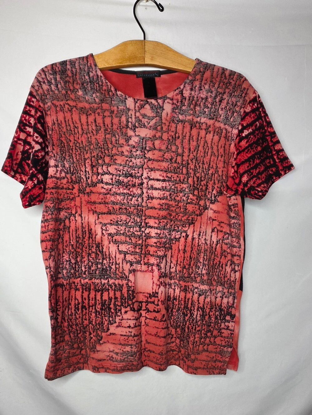 Vtg Custo Barcelona Top Womens L Graphic Face Print Short Sleeve Tee Shirt Y2K
